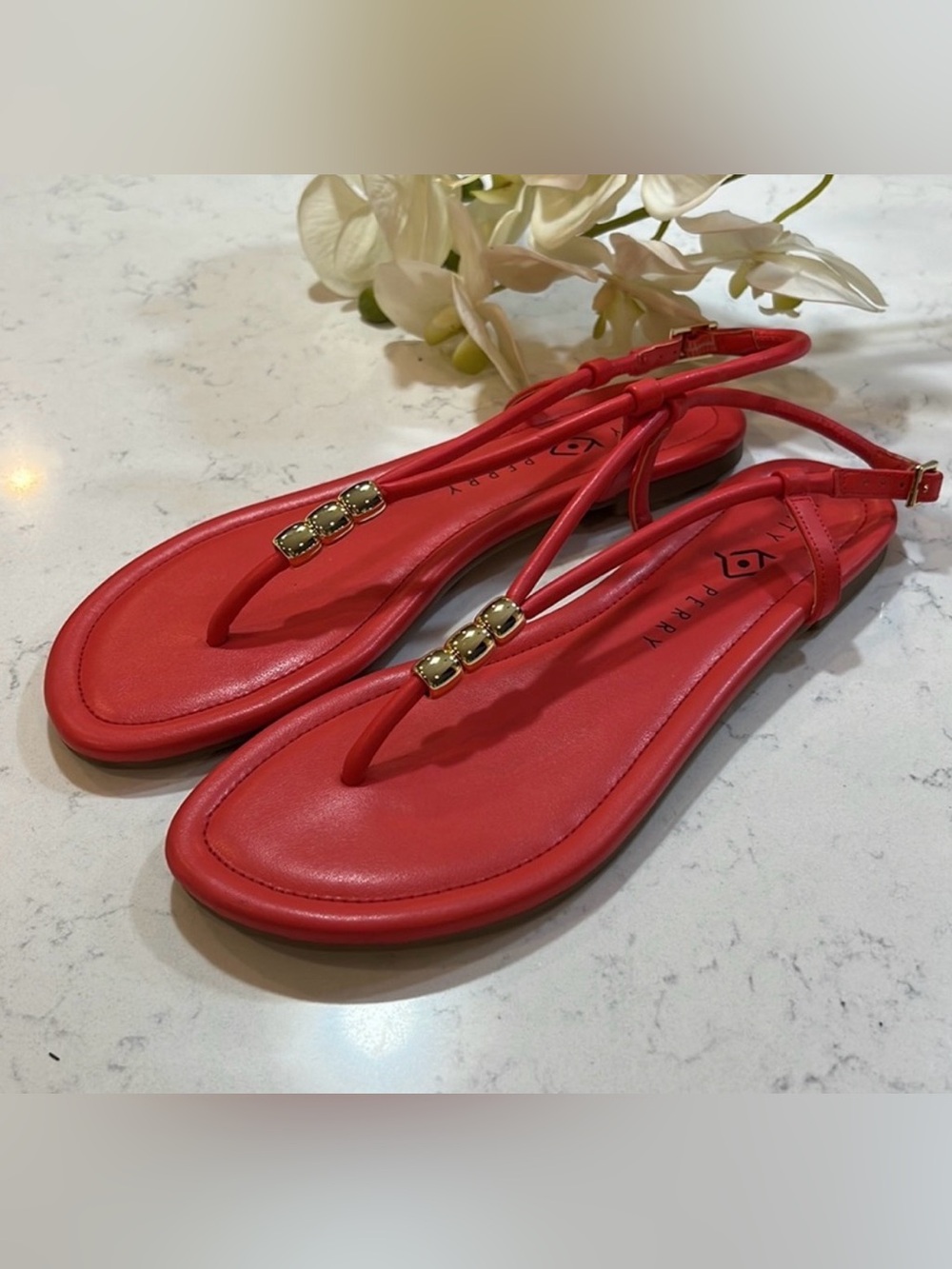 Katy Perry women’s The Jubee salmon sandals, size 7